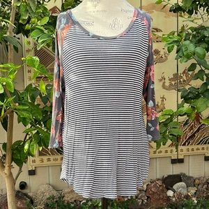Stripes and flowers top